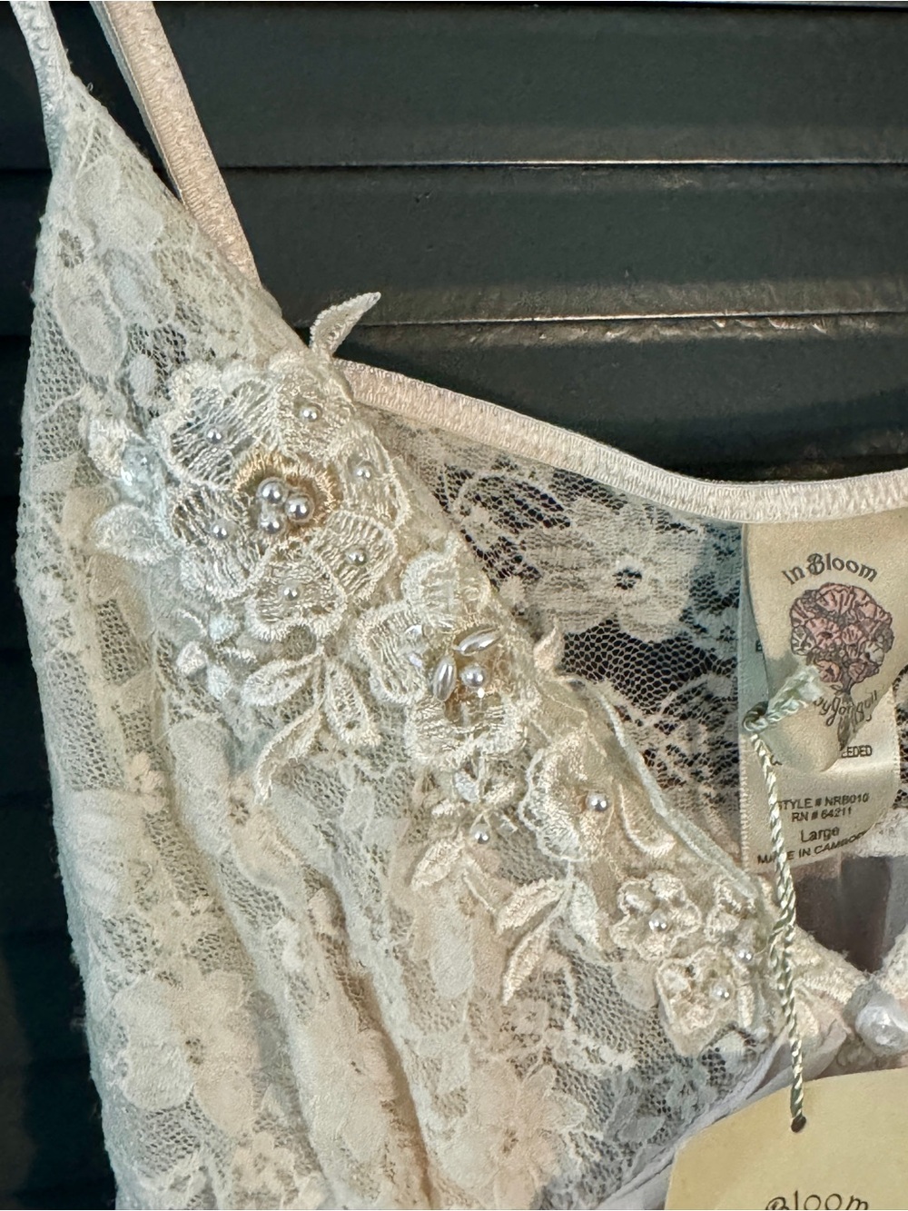 NWT Vintage In Bloom by Jonquil Lace, Sheer Chemise Slip Dress - Blush Pink - Picture 5 of 6